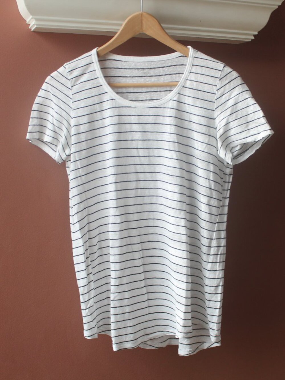 Eileen Fisher Striped Linen Tee Organic Linen size S/P